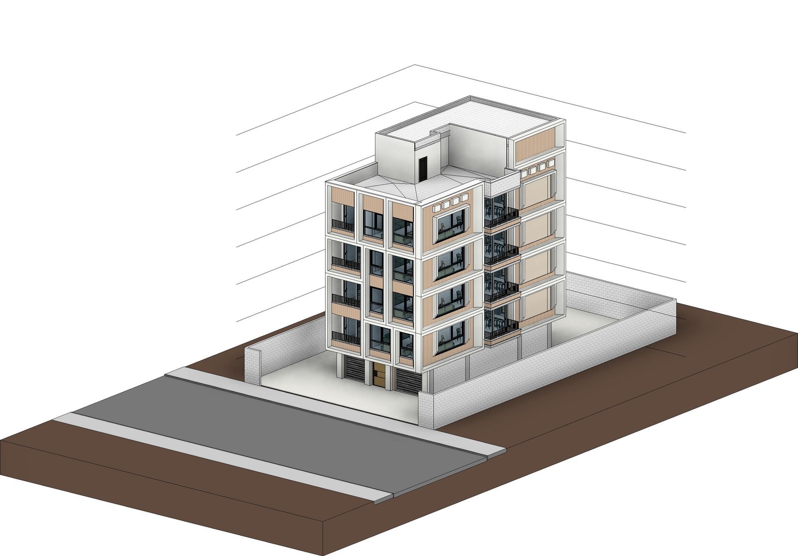 BIM architectural model render